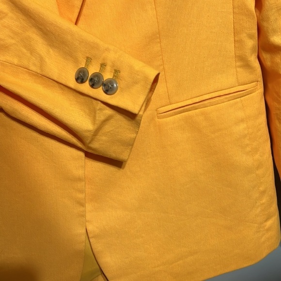 J.Crew Holland One-Button Linen Cotton Blazer Saffron Modern Classic Summer Prep - Picture 8 of 10